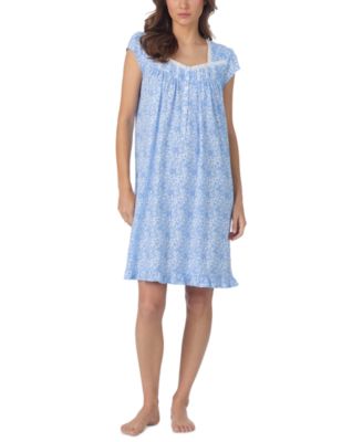 Women's Floral Print Cap-Sleeve Short Nightgown
