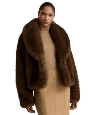 Women's Faux-Fur Shawl-Collar Coat