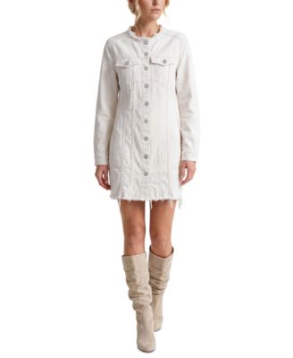 Women's Collarless Trucker Denim Dress
