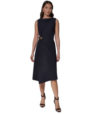 Women's Sleeveless Draped Sheath Dress