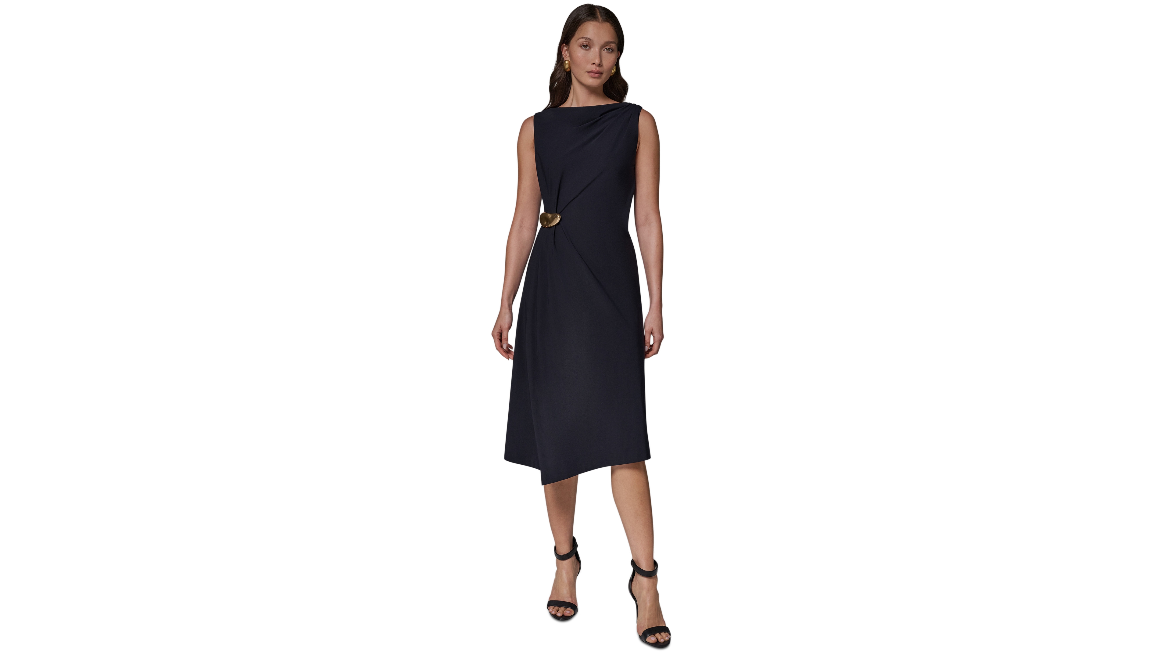 Donna Karan New York Women's Sleeveless Draped Sheath Dress