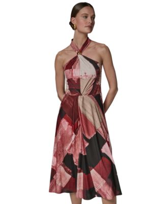 Women's Printed Halter Neck Dress