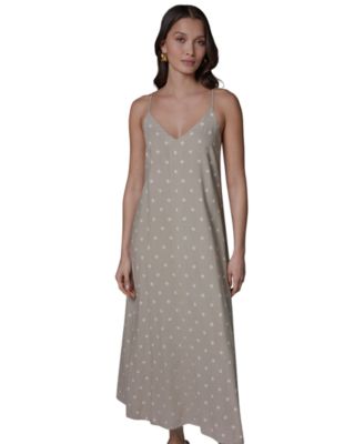 Women's Printed V-Neck Midi Dress