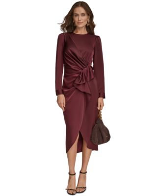 Women's Ruched Midi Dress