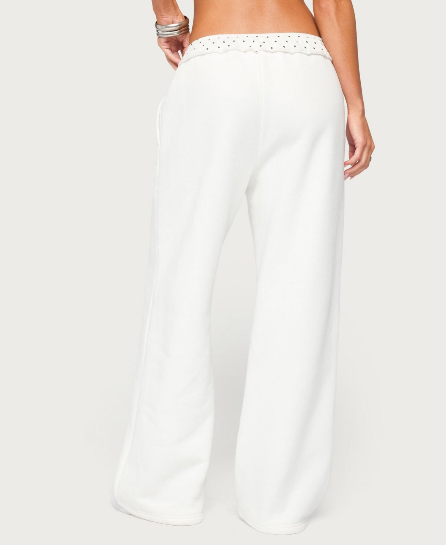 Women's Deila Polka-Dot Wide-Leg Sweatpants