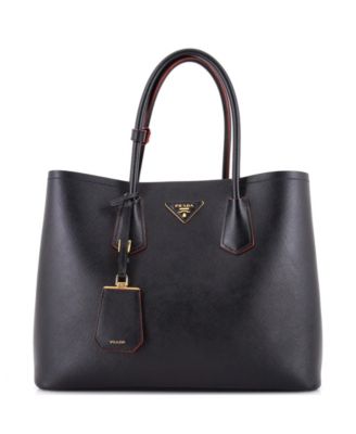Medium Cuir Double Tote Saffiano Leather