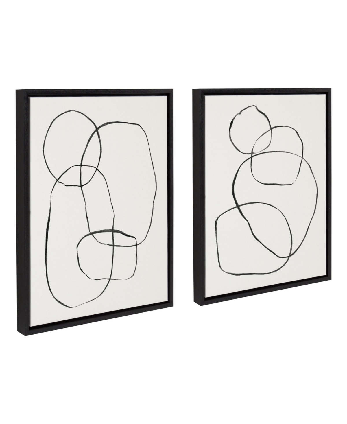 Kate and Laurel Sylvie Going Circles Framed Textured Canvas Set by Teju Reval of SnazzyHues