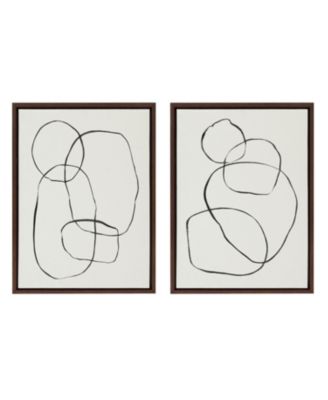 Sylvie Going in Circles Framed Textured Canvas Set by Teju Reval of SnazzyHues