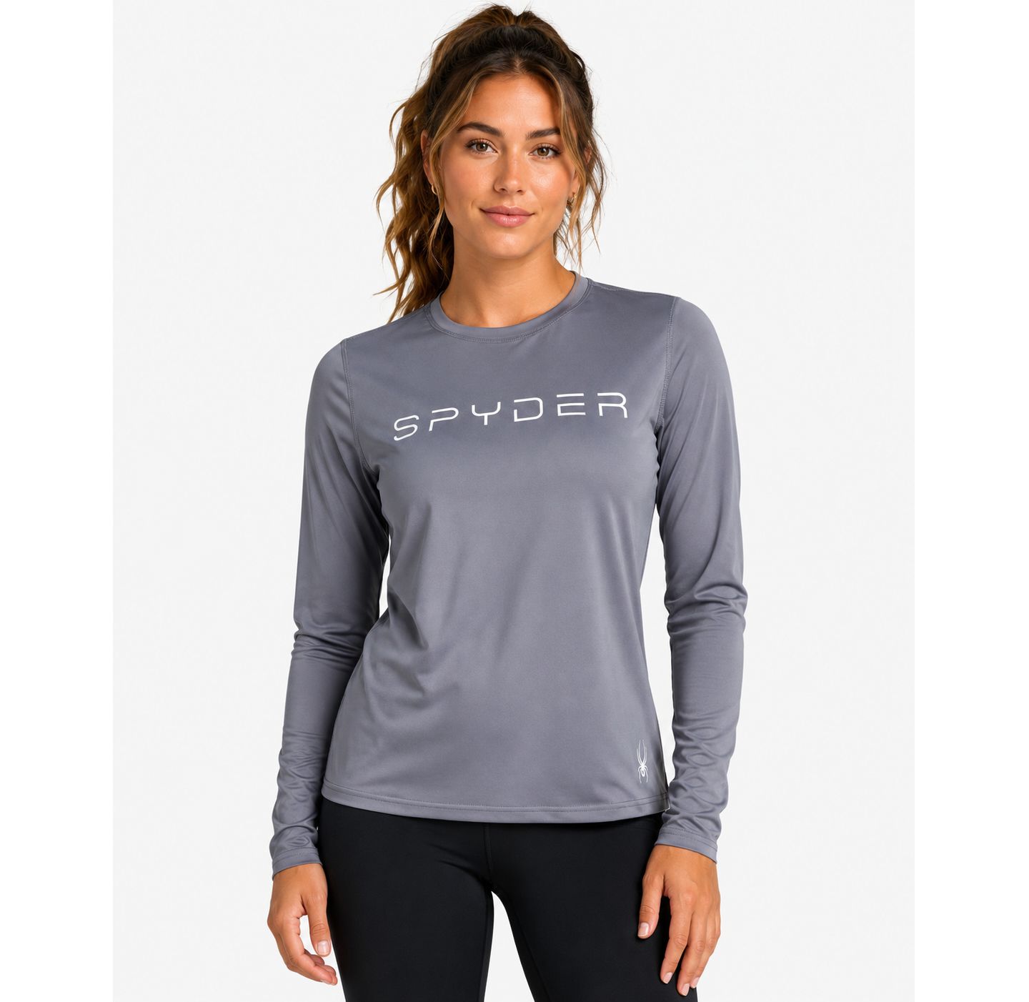 Женская футболка Spyder Long Sleeve, цвет: Тёмный серый — фото 1