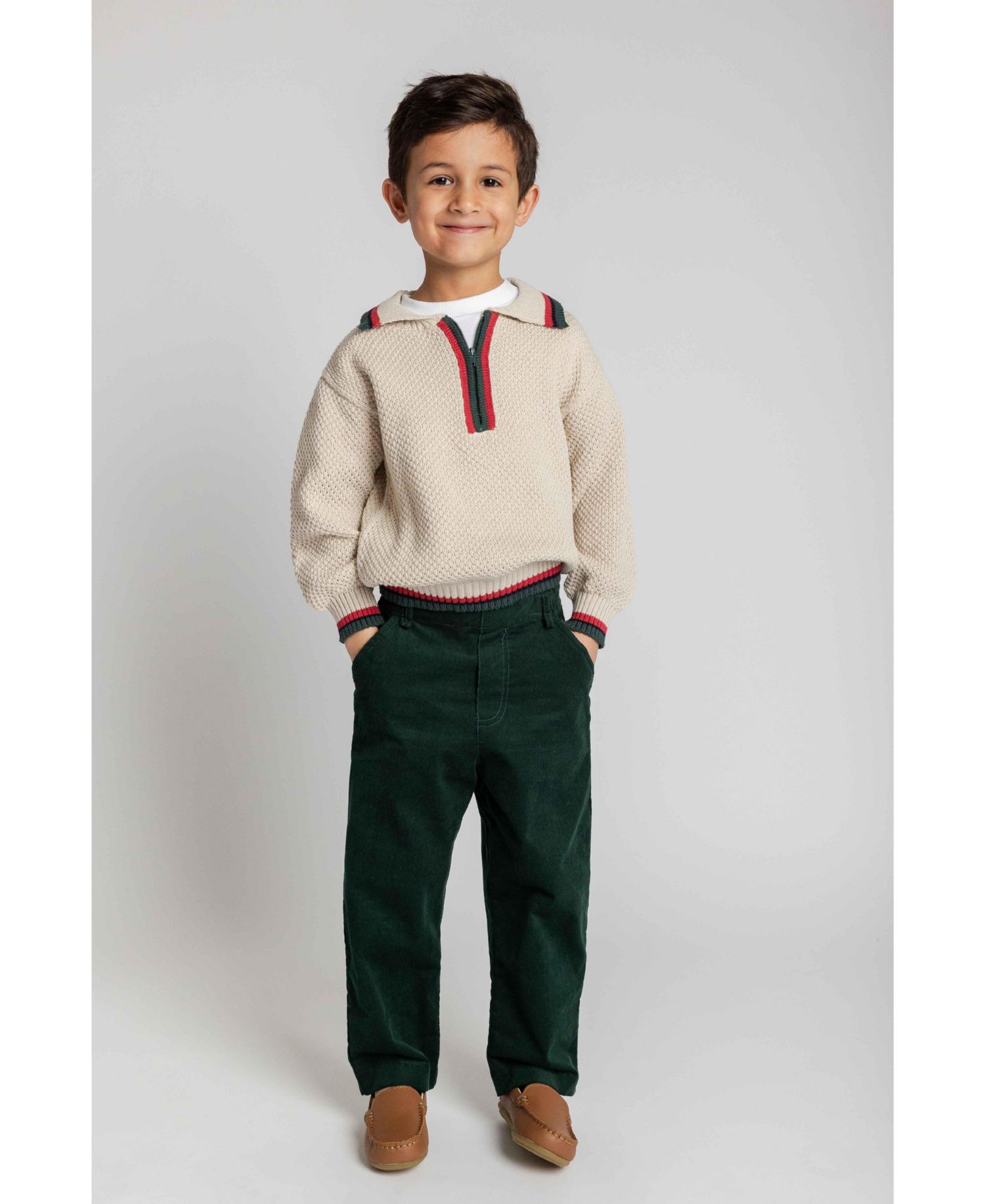 Boys' 4-20 Half-Zip Long-Sleeve Polo Sweater