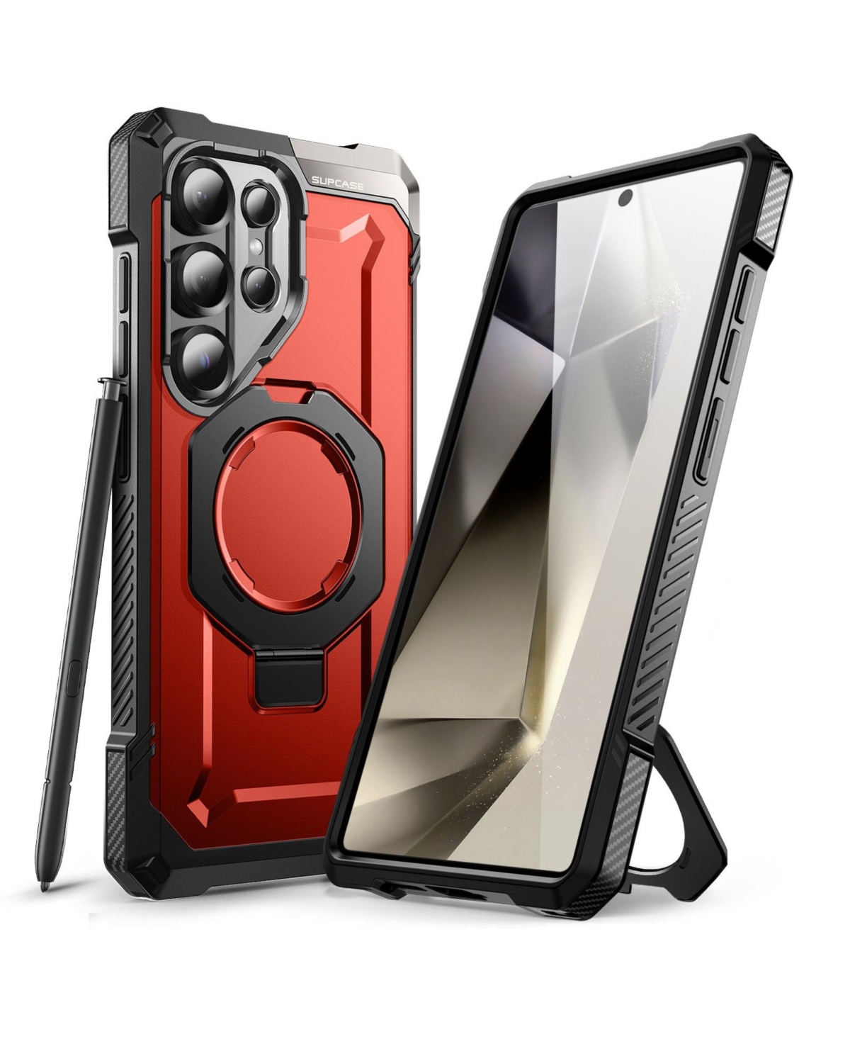 Supcase Ub Grip MagSafe Clear Phone Case for Samsung Galaxy S25 Ultra - Red