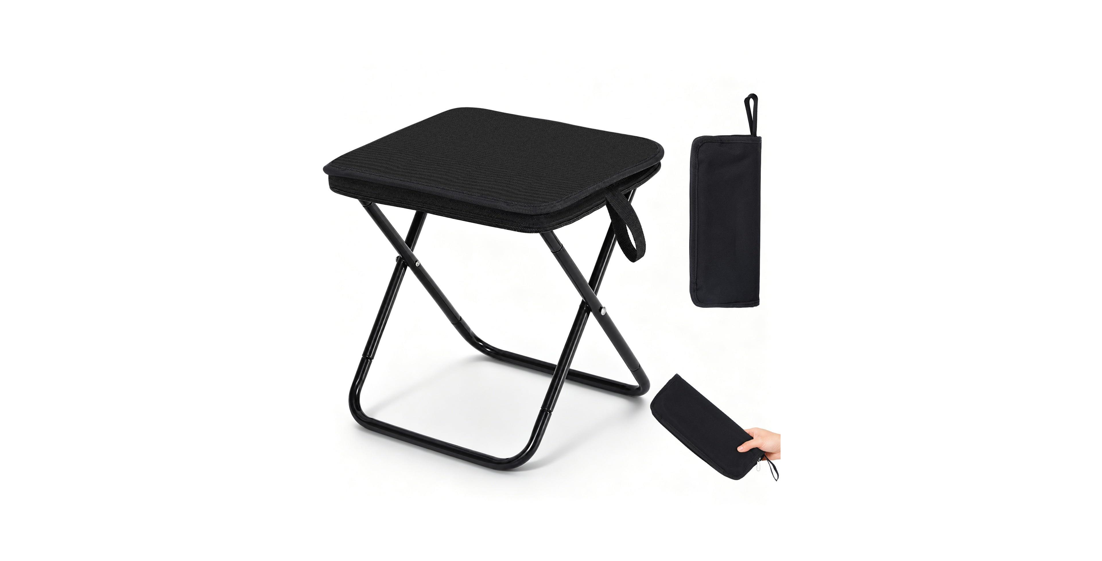 Aofar Portable Folding Stool Collapsible Chair Adults Underarm Bag Mesh Pocket Heavy Duty
