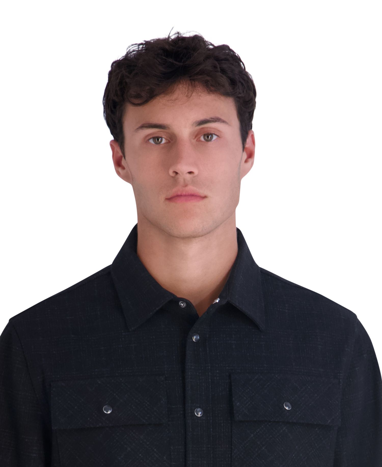 Men's Ponte Plaid Shirt Jacket