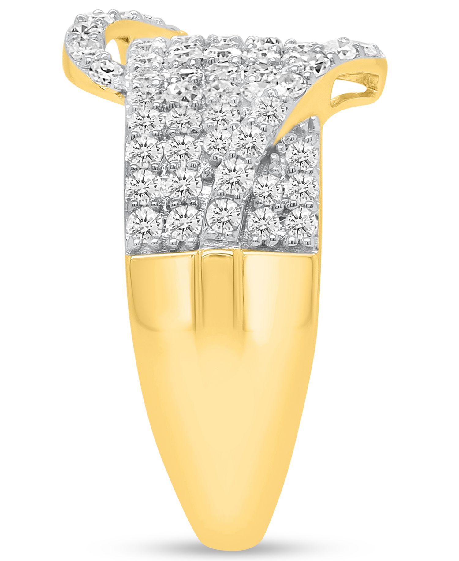 Lab-Grown Diamond Crossover Statement Ring (1 ct. t.w.) in Sterling Silver (Also in 14k Gold-Plated Sterling Silver)