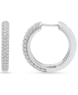 Lab-Grown Diamond Hoop Earrings (2 ct. t.w.) in Sterling Silver (Also in 14k Gold-Plated Sterling Silver)