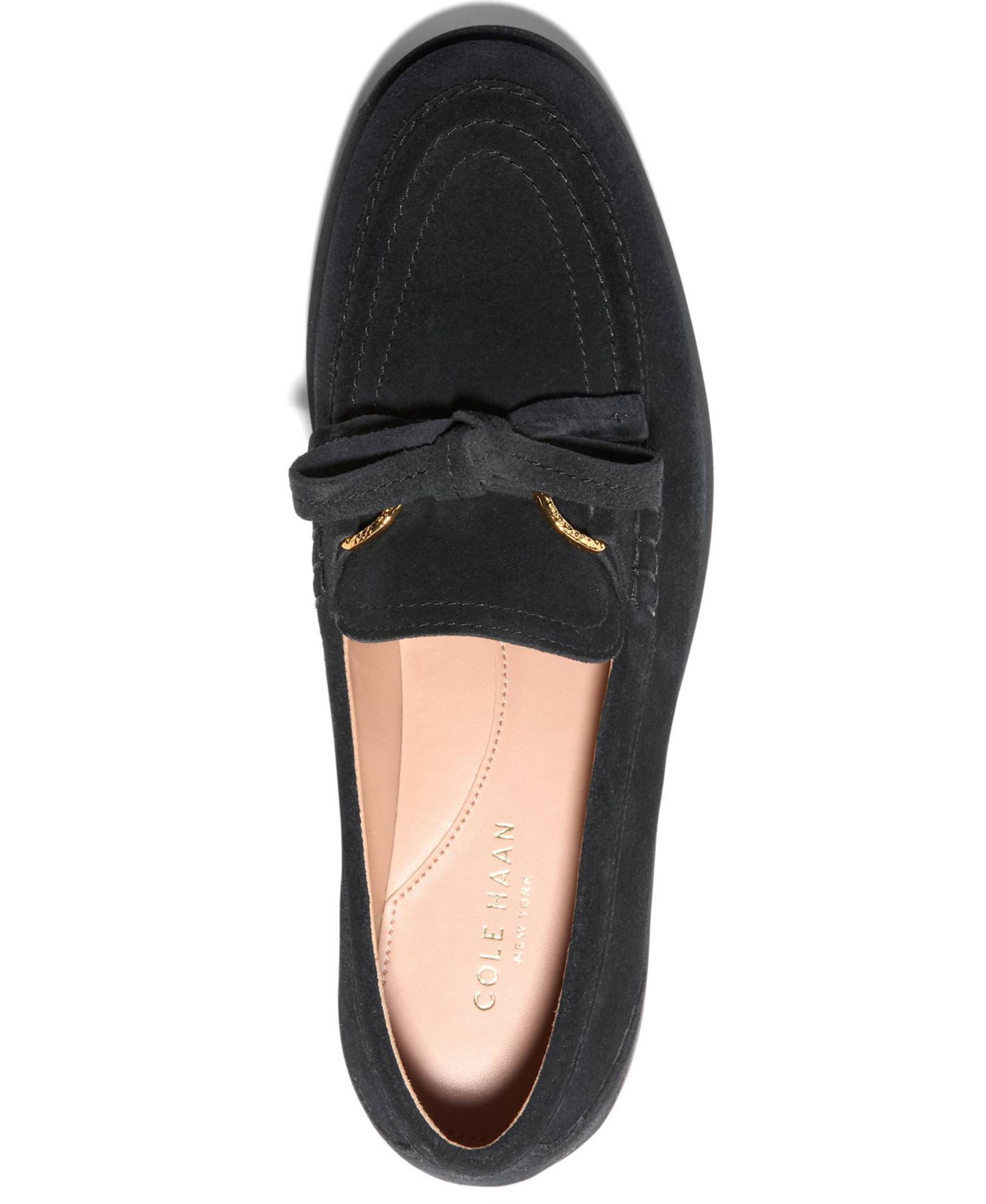 Женские туфли Cole Haan Gwendolyn Bow Slip-On, цвет: Чёрный замшевый — фото 4
