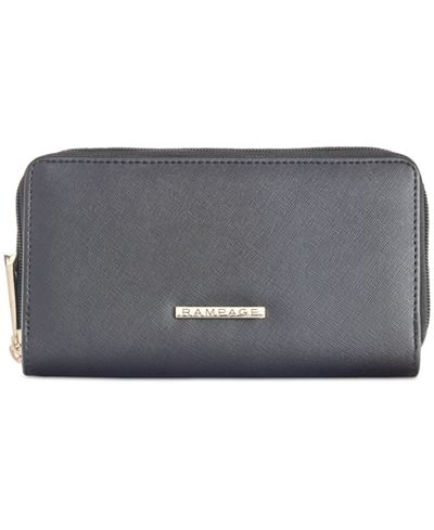 Rampage Saffiano Double Zip Wallet, Only at Macy's
