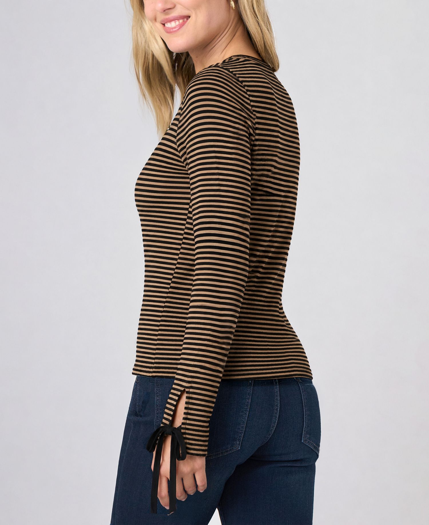 Petite Long-Sleeve V-Neck Flared-Sleeve Blouse