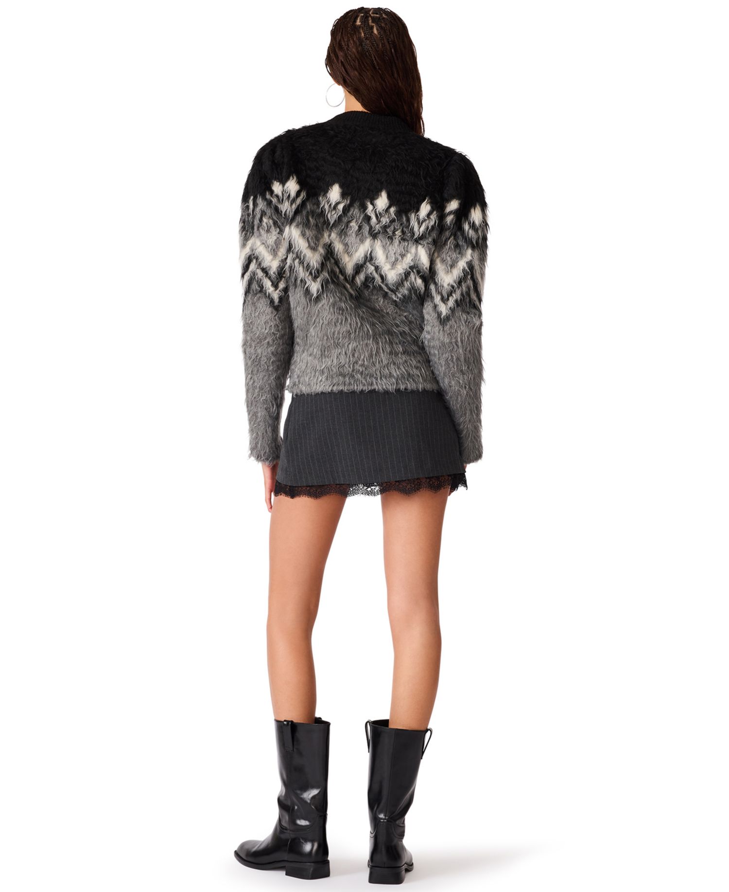 Women's Mora Mock Neck Fair Isle Fuzzy Knit Sweater