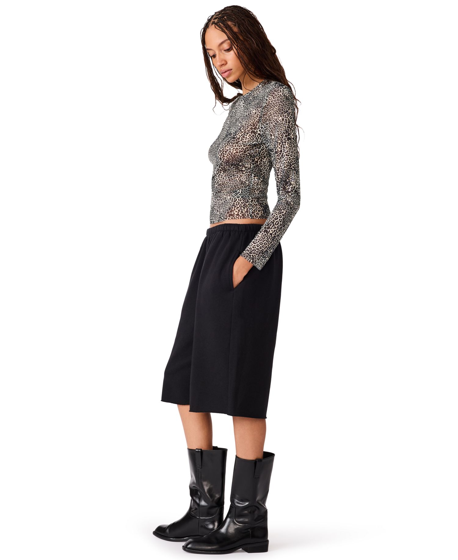 Women's Sandy Long-Sleeve Leopard-Print T-Shirt