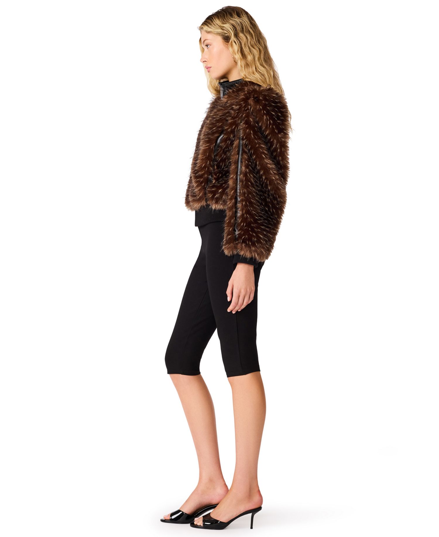 Women's Pru Faux-Fur Cropped Mock-Neck Jacket