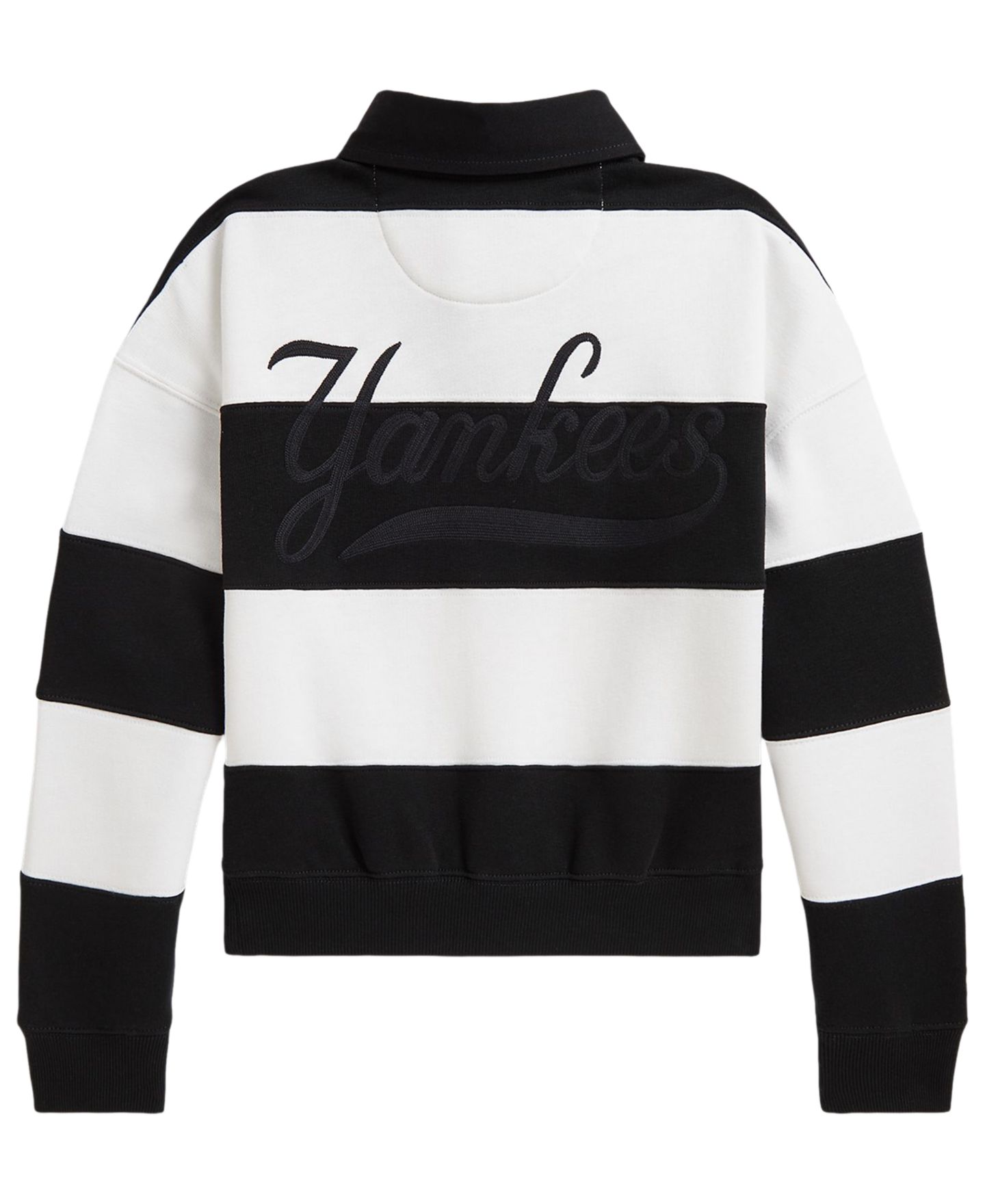 Поло Polo Ralph Lauren New York Yankees Long-Sleeve Rugby Polo для девочек, цвет: Белый / Чёрный — фото 2