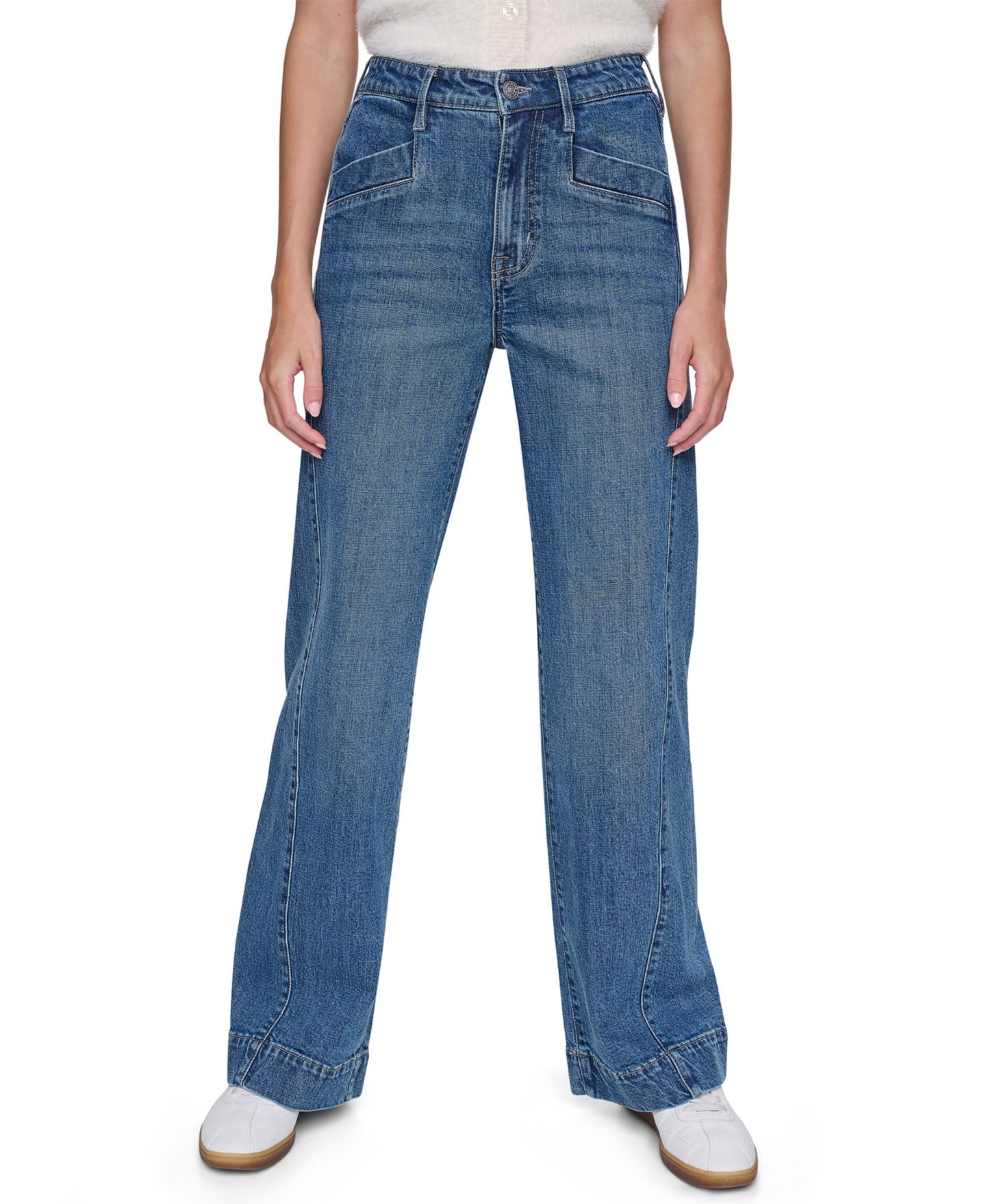 Женские джинсы DKNY Jeans High-Rise Wide-Leg, цвет: Варёный — фото 1