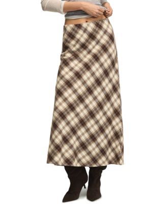 Women's Plaid Midi Slip Skirt