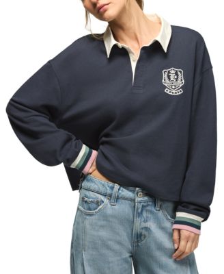 Women's Long-Sleeve Striped Polo Shirt