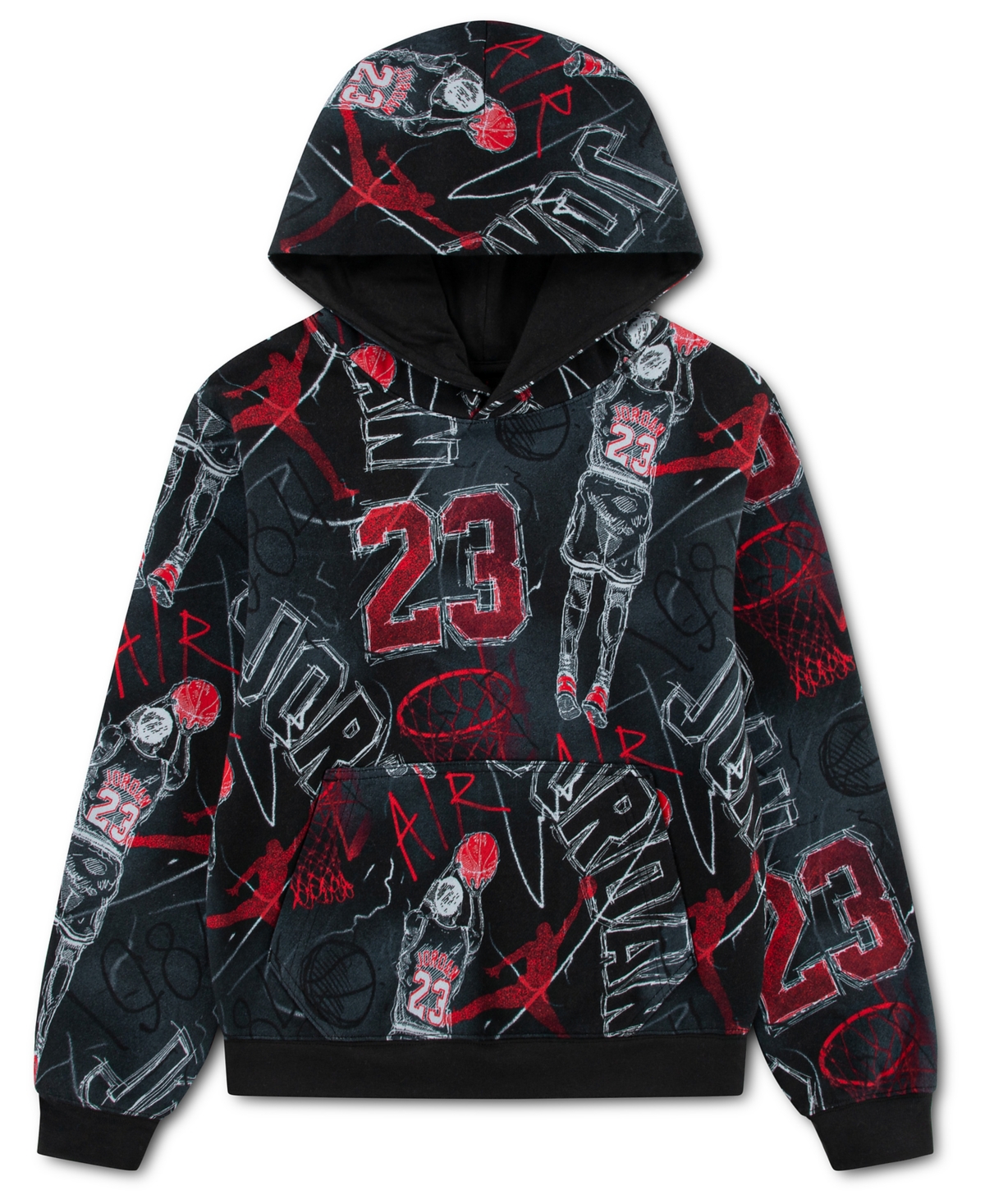 Jordan Boys' 4-20 Notebook Doodle-Print Long-Sleeve Hooded Pullover Hoodie