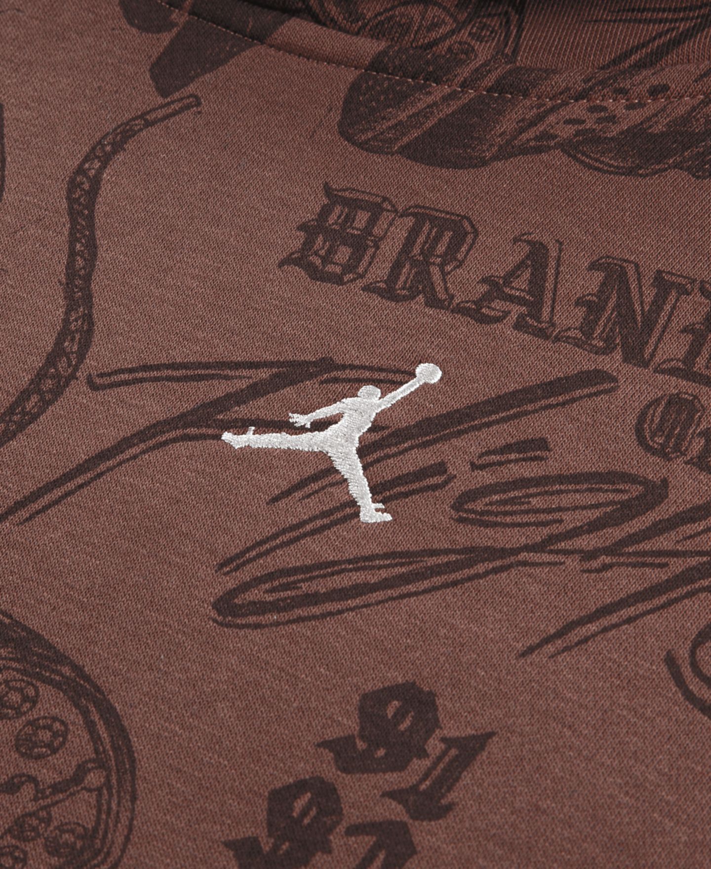 Худи Jordan Brooklyn Graphic-Print Kangaroo Pocket Fleece Pullover для мальчиков, цвет: Коричневый — фото 3