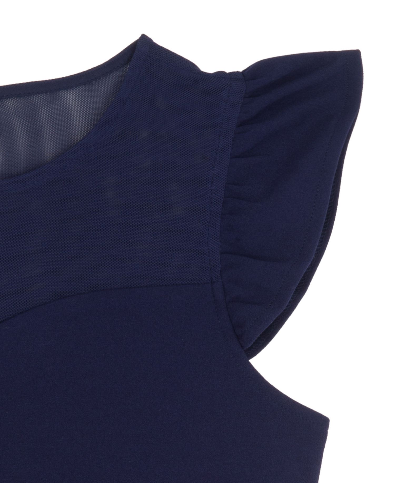Girls' 4-16 Scuba Crepe Flutter-Sleeve Dress