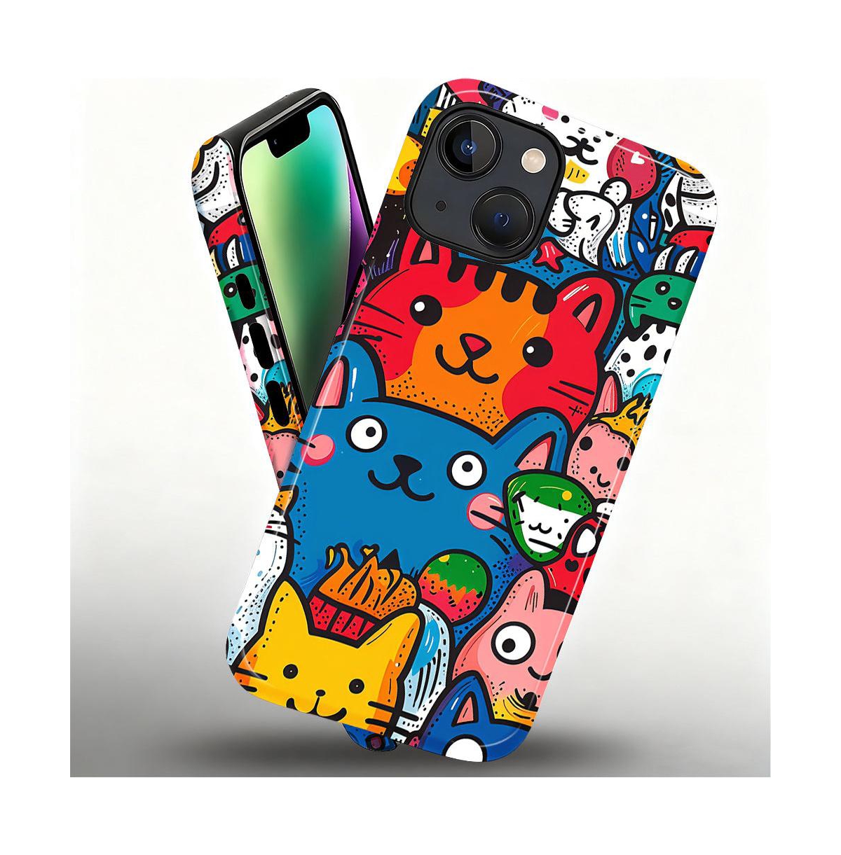 Lisen Happy Cat Friends 2-Layer Phone Case Compatible with Apple iPhone Air