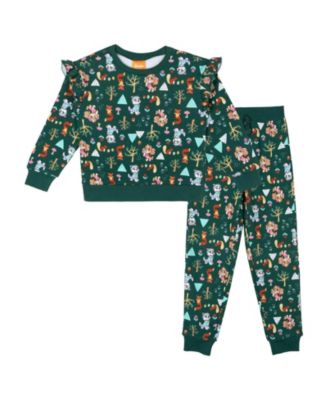 Girls' 4-16 Long Sleeve Fleece-Blend Sweatshirt and Joggers, 2-Piece Set