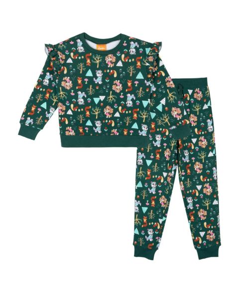 Paw Patrol Girls' 4-16 Long Sleeve Fleece-Blend Sweatshirt and Joggers, 2-Piece Set, цвет: Зелёный