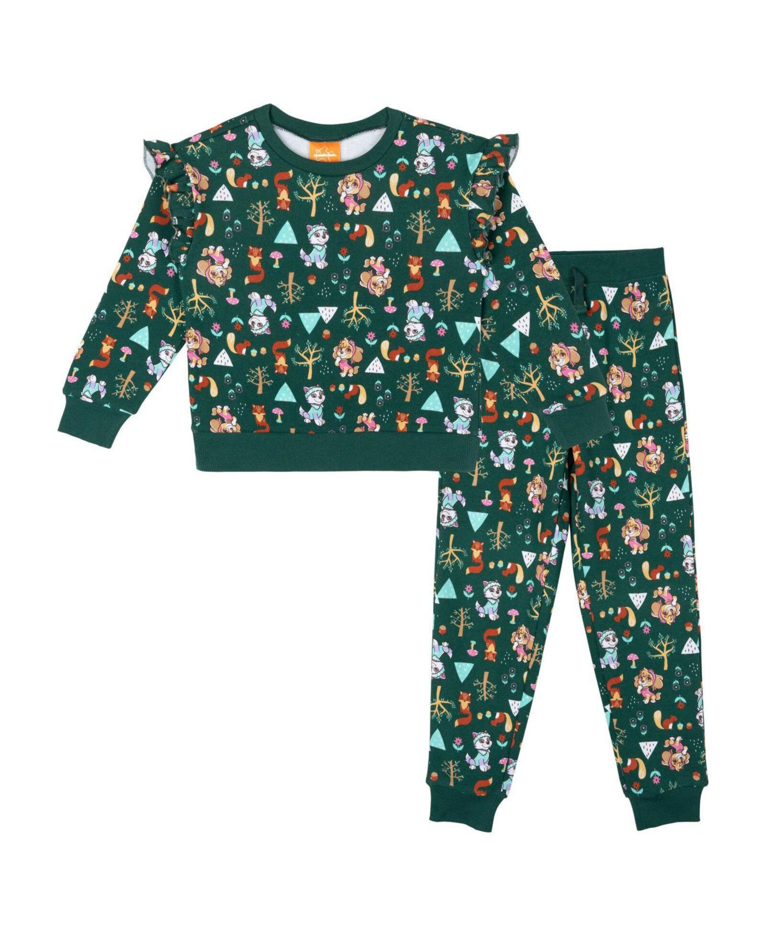 Girls' 4-16 Long Sleeve Fleece-Blend Sweatshirt and Joggers, 2-Piece Set