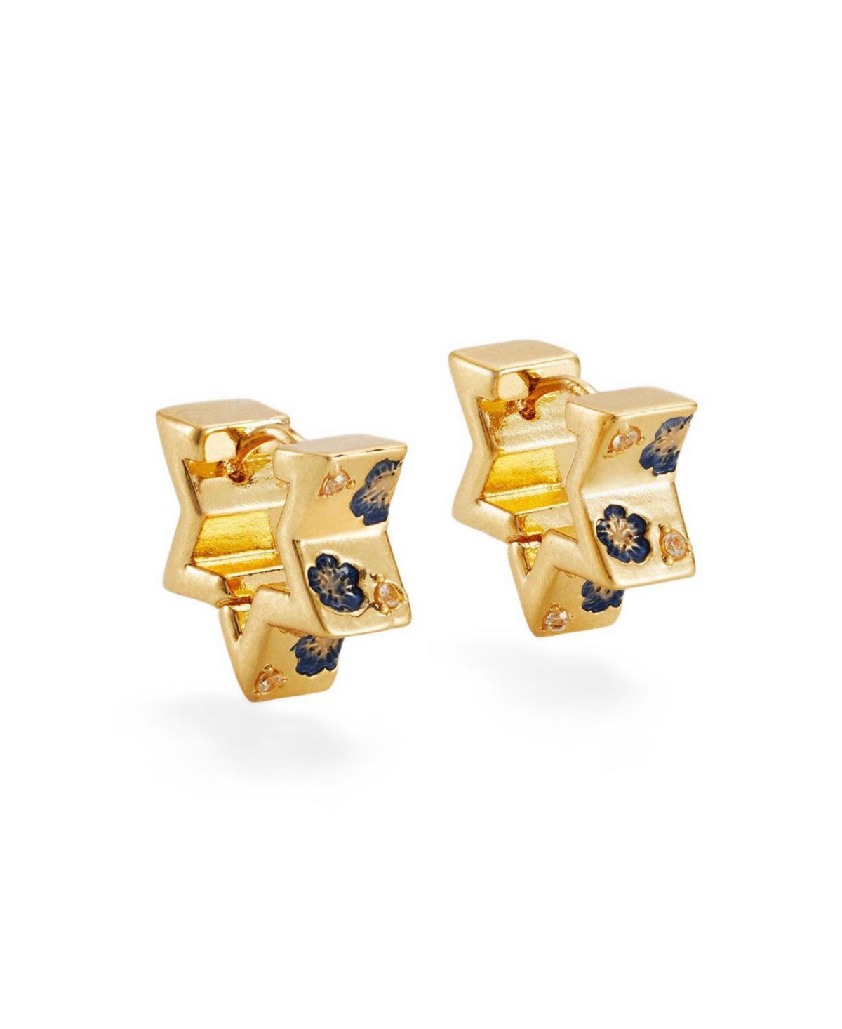 Fable England Larkspur Huggie Earrings in Gold