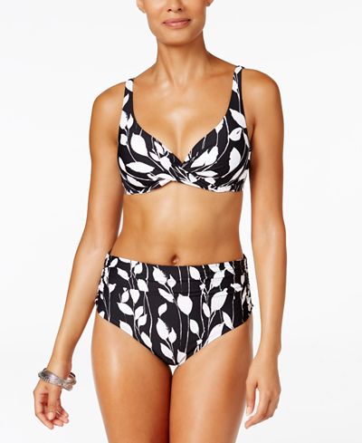 Anne Cole Vines Underwire Bikini Top & Shirred Swim Bottoms