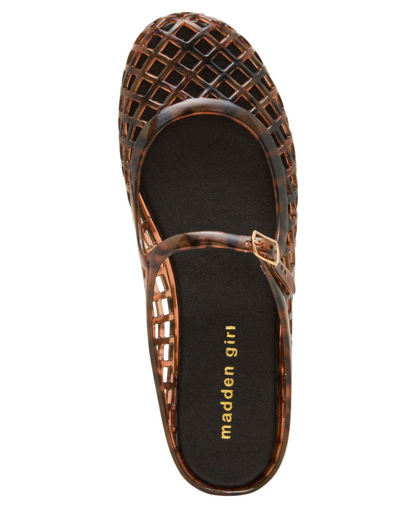 Женские балетки Madden Girl Safron Caged Jelly Mary Jane Slip-On Flats, цвет: Черепаховый — фото 4