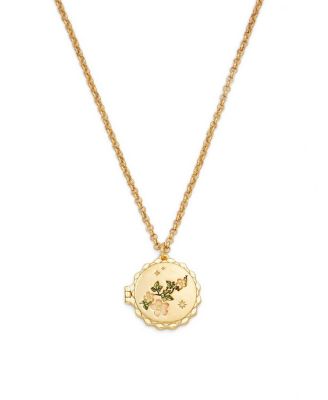 Ivy Blossom Locket Necklace in Gold