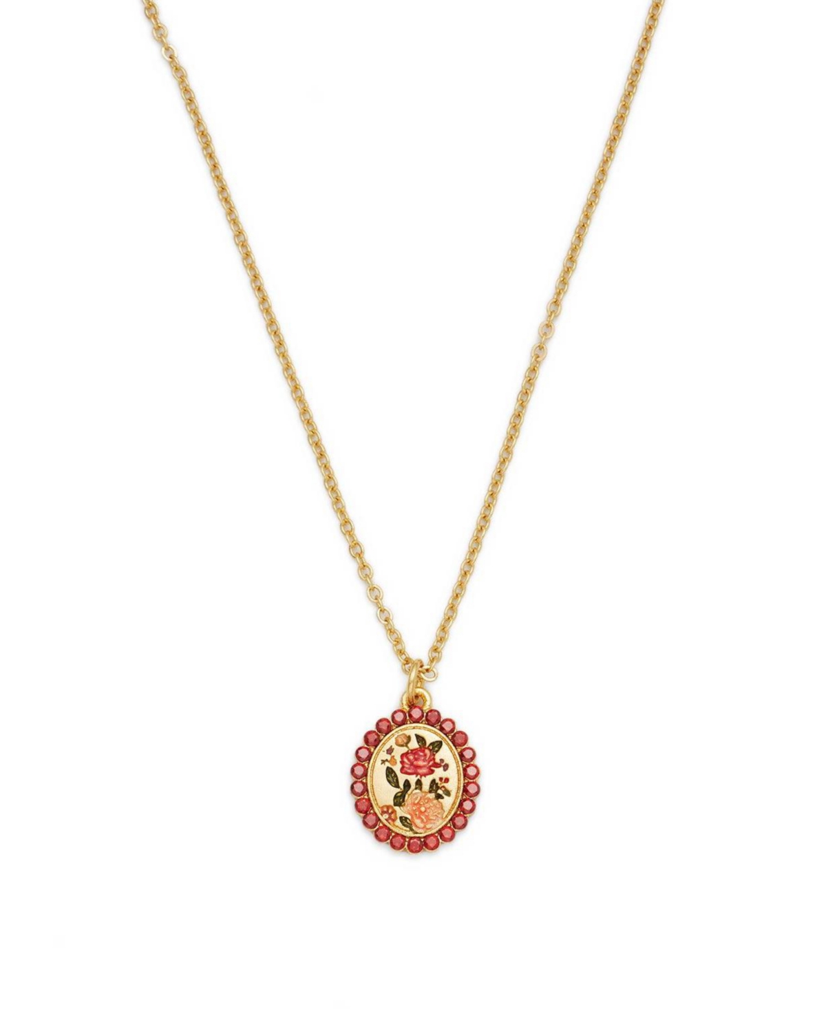Fable England Eve Floral Necklace in Gold - Red