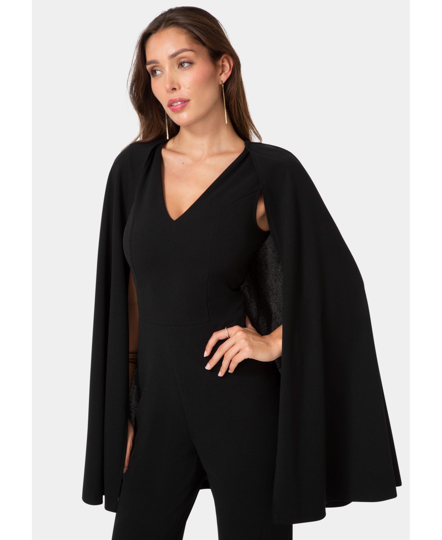 Women's Cape V-Neck Sleeveless Jumpsuit
