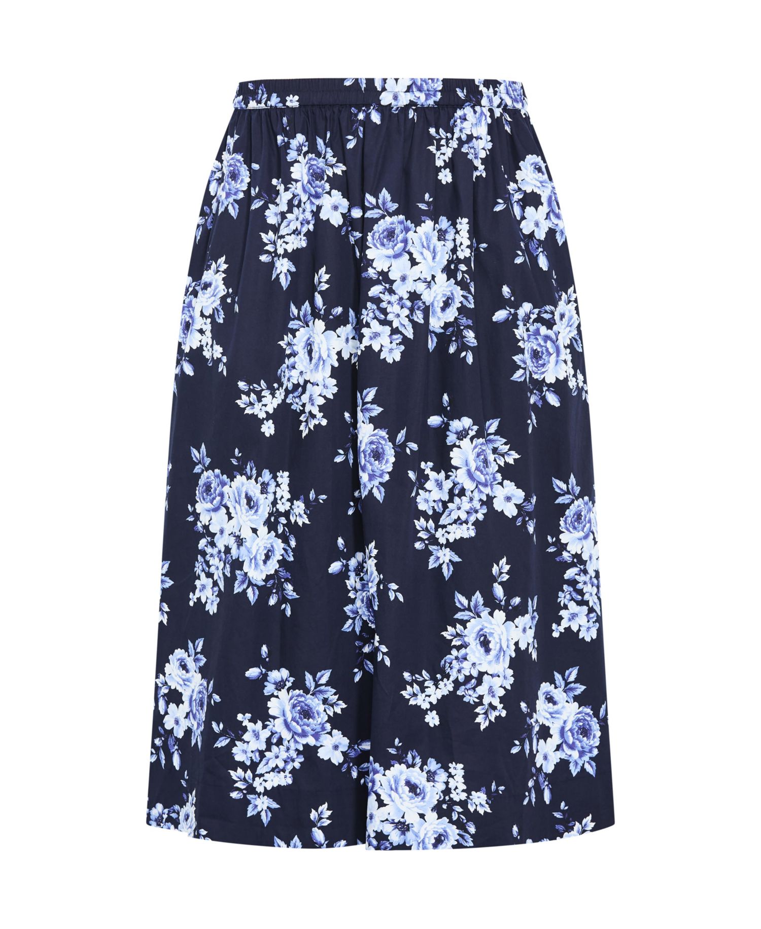 Plus Size Vacay Floral-Print Midi A-Line Skirt