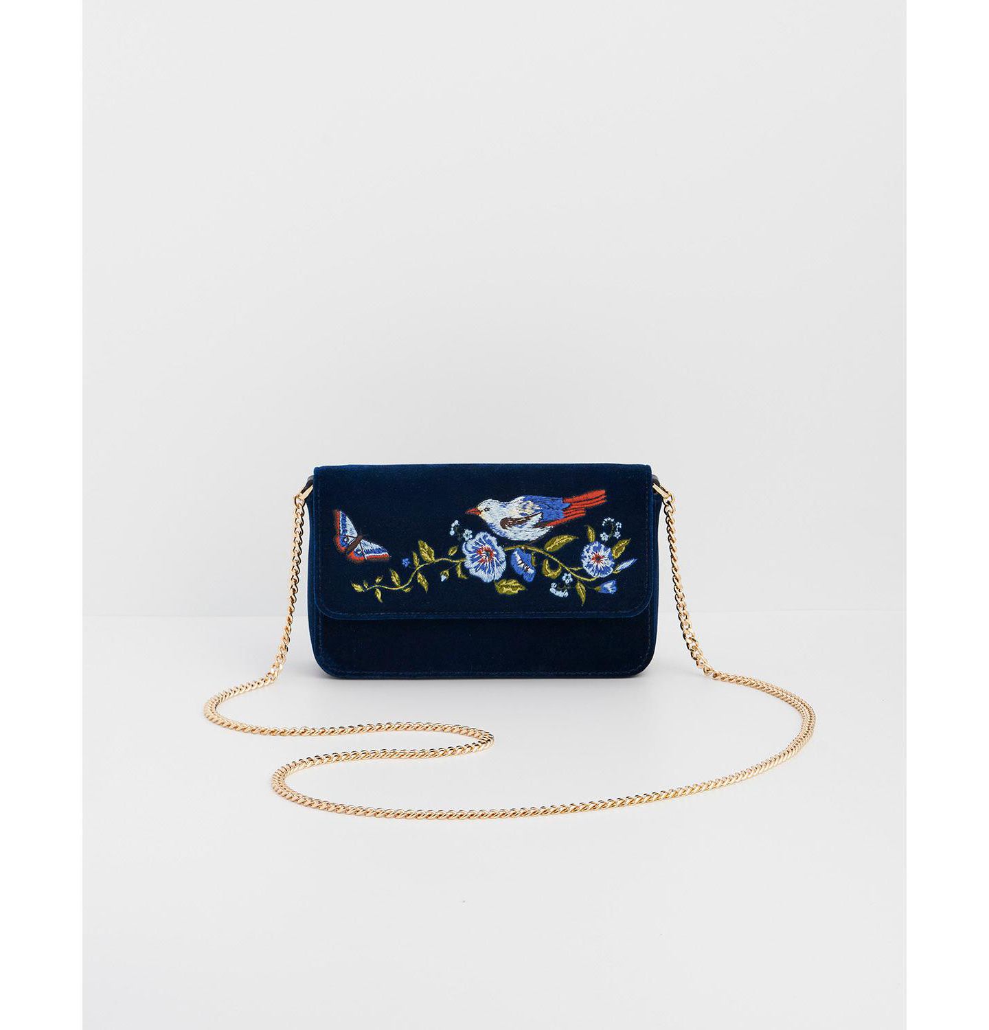 Женская сумка Fable England Sophia Nightingale Embroidered Occassion, цвет: Тёмно-синий — фото 7