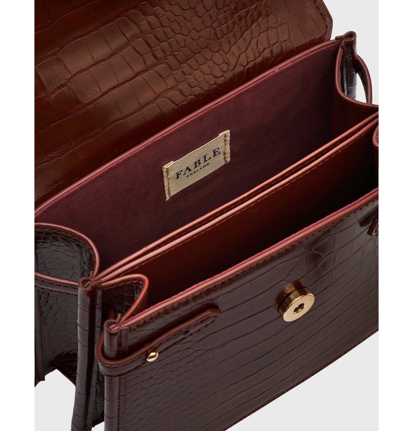 Женская сумка Fable England Eliza Small Top Handle, цвет: Бордовый — фото 11