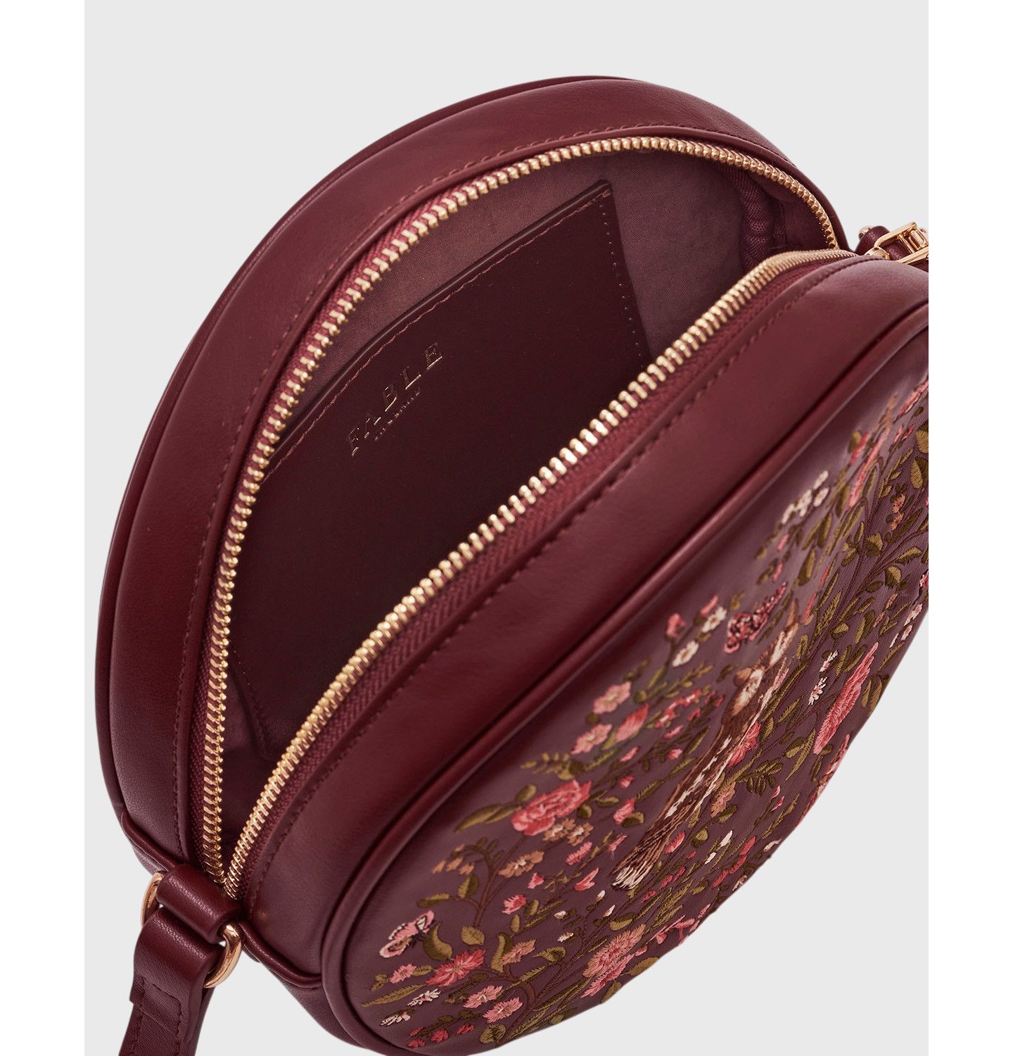 Женская сумка Fable England Chloe Owl Embroidered Circle, цвет: Бордовый — фото 8
