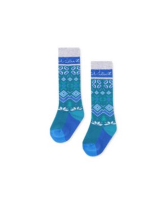 Boys' 4-20 Merino Wool-Blend Fair Isle Mid-Calf Ski Socks