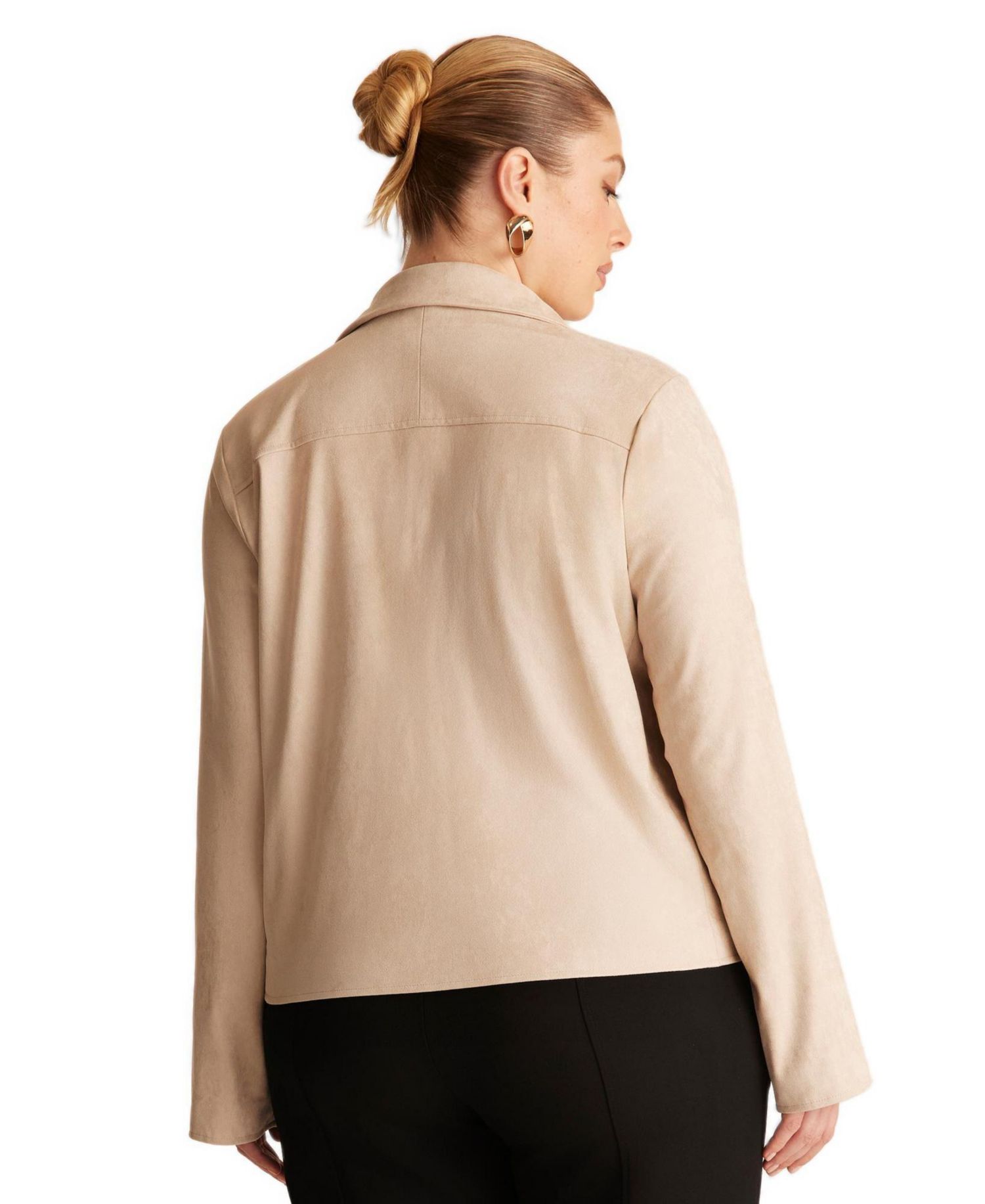 Plus Size Rowan Stretch Faux-Suede Jacket