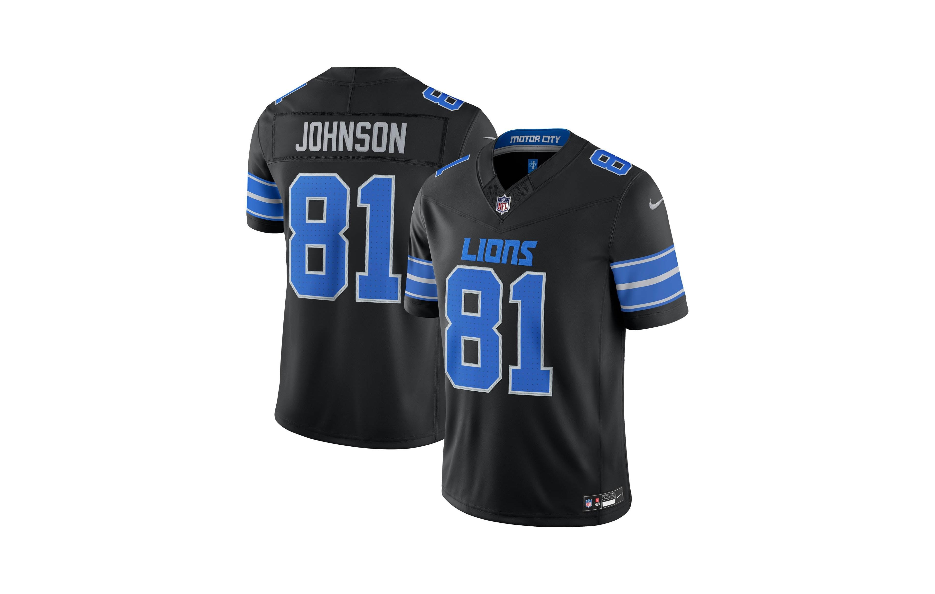 Nike Men's Calvin Johnson Black Detroit Lions Alternate Vapor F.u.s.e. Stitched Retired Limited Jersey