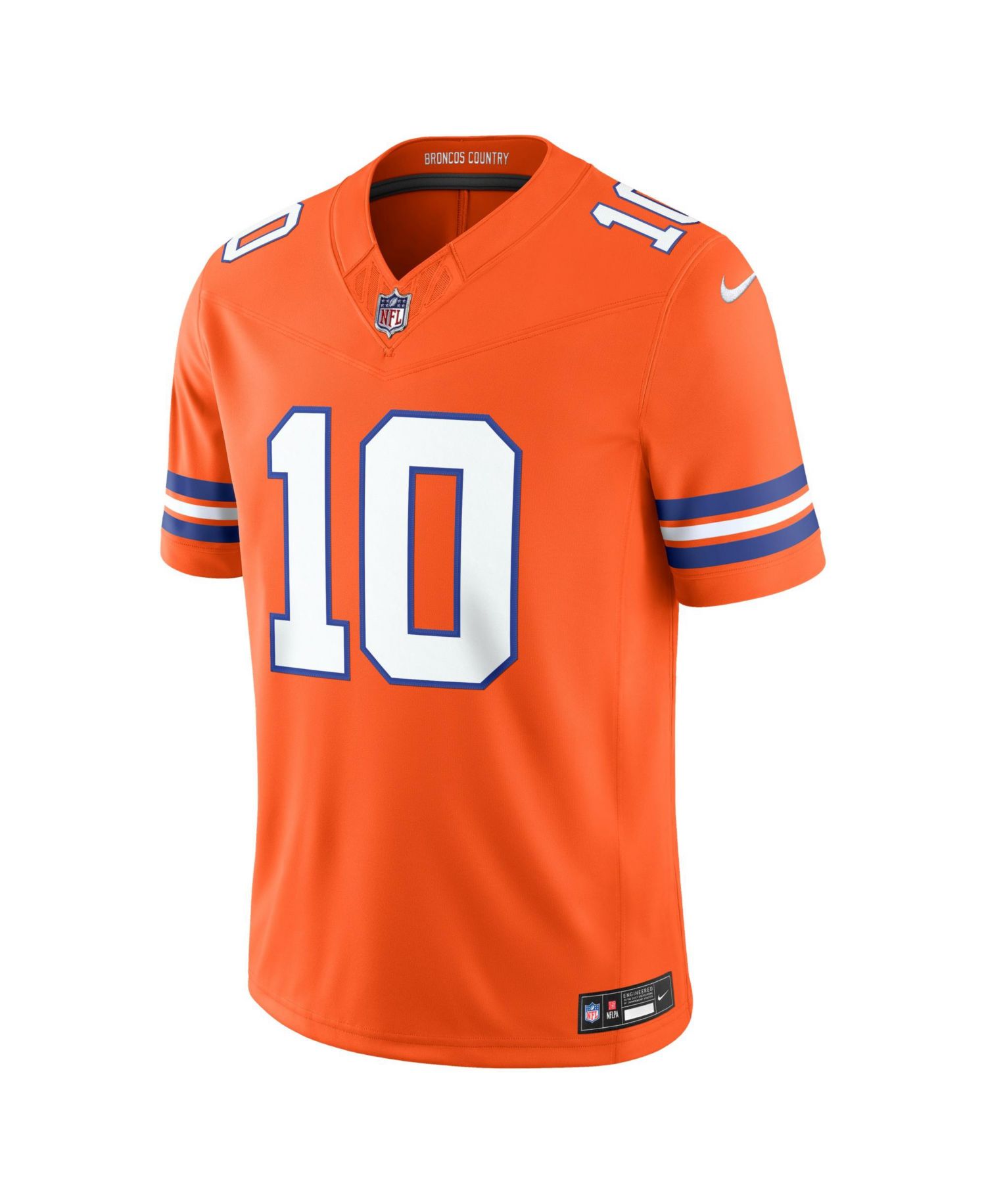 Men's Bo Nix Orange Denver Broncos Alternate Mile High Collection 1977 Throwback Vapor F.U.S.E. Stitched Limited Jersey